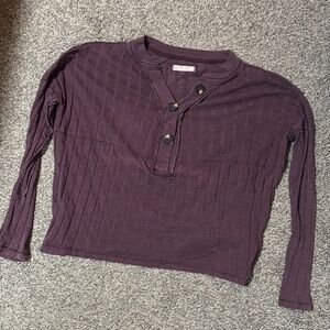 Free People Purple Button-Up Blouse